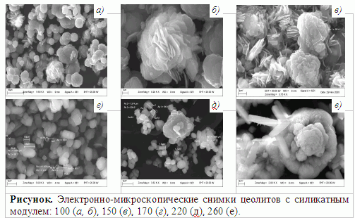 Электоронно-микроскопические снимки цеолитов