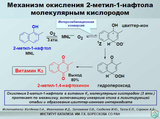 Механизм окисления 2-метил-1-нафтола молекулярным кислородом 